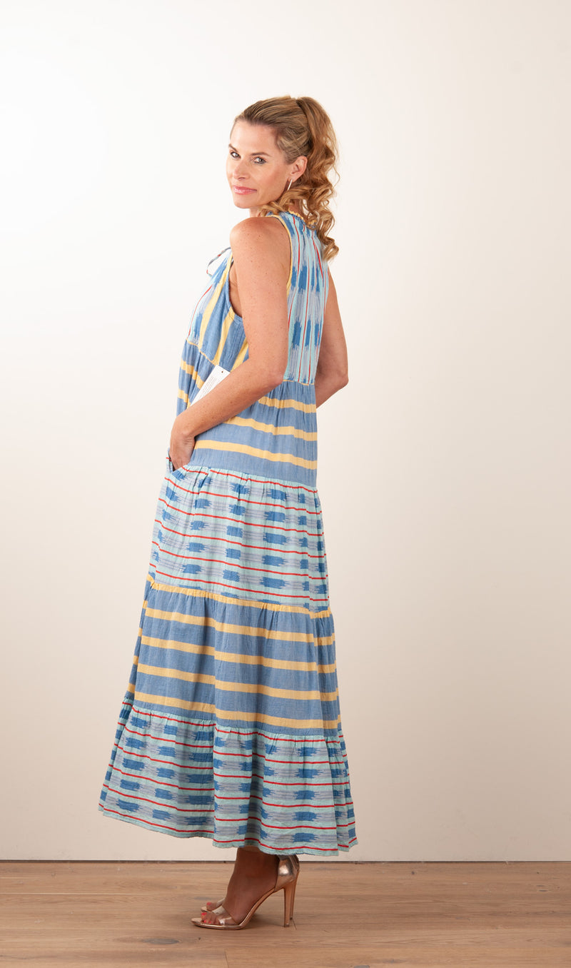 Kleid Blau | Gelb | Multicolor