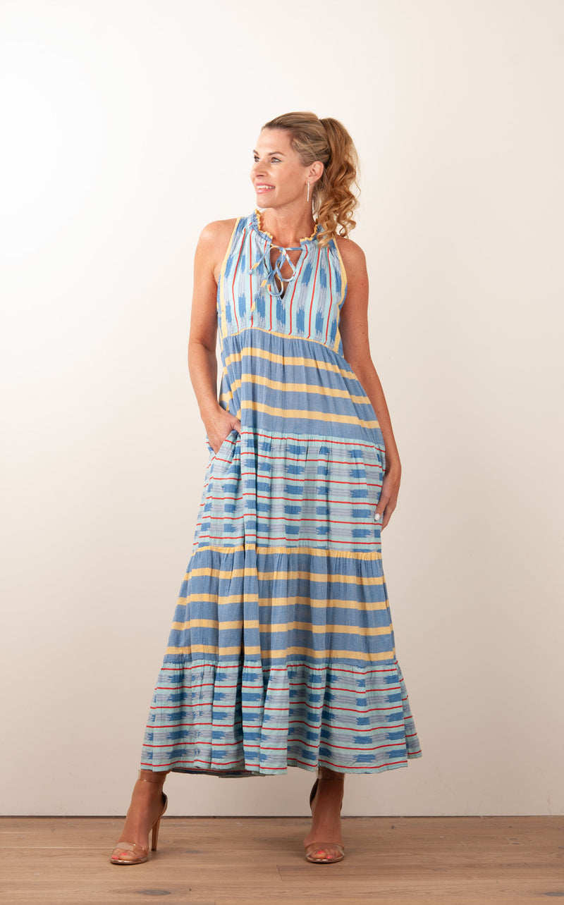 Kleid Blau | Gelb | Multicolor