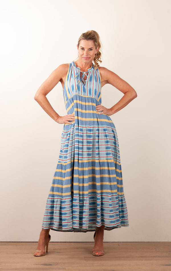 Kleid Blau | Gelb | Multicolor