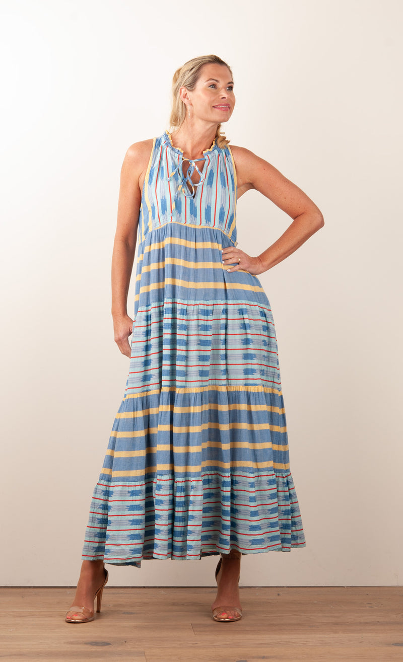 Kleid Blau | Gelb | Multicolor