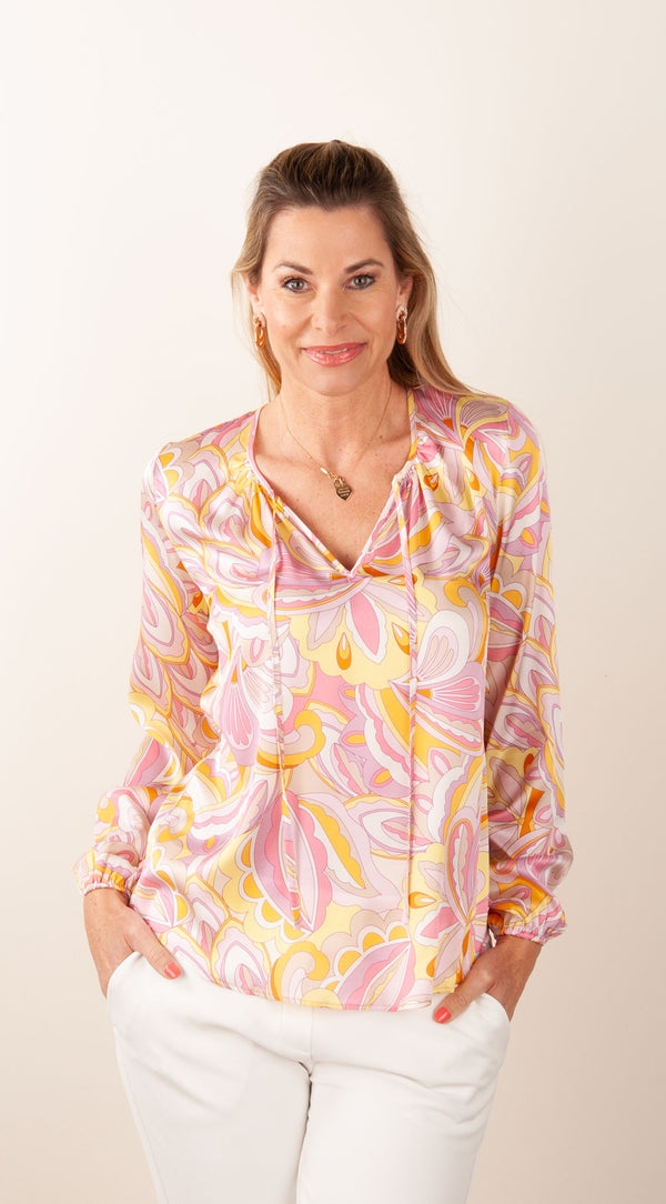 Bluse Rosa | Gelb | Multicolor