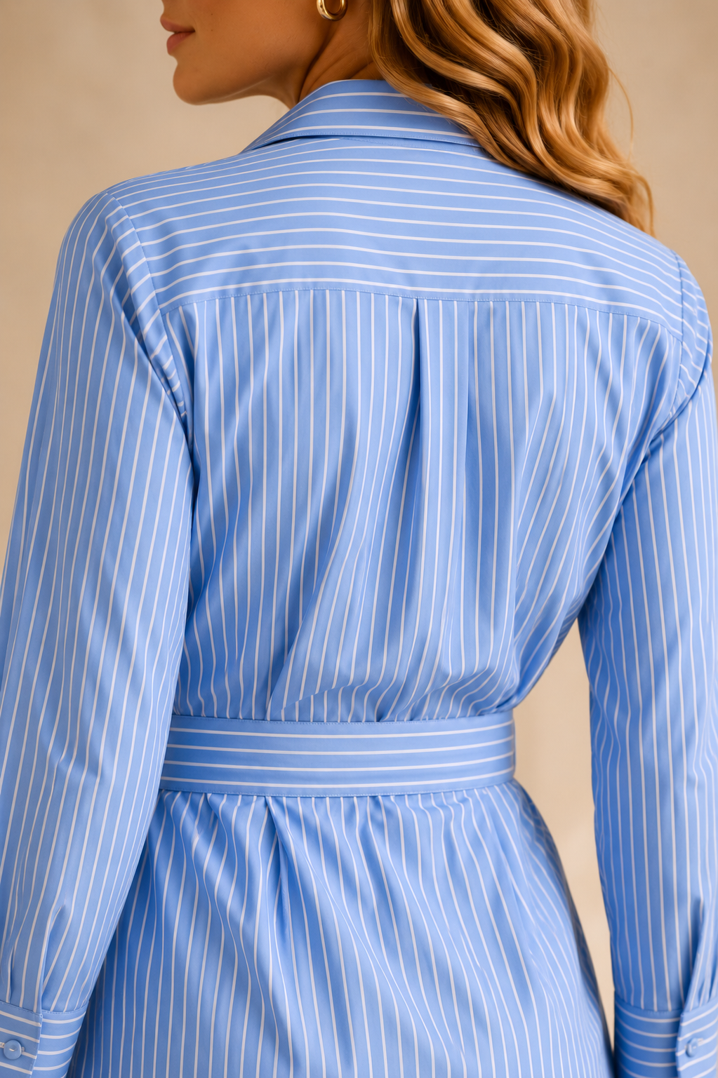 Hemdblusenkleid „Streifen“ Blau | Weiß