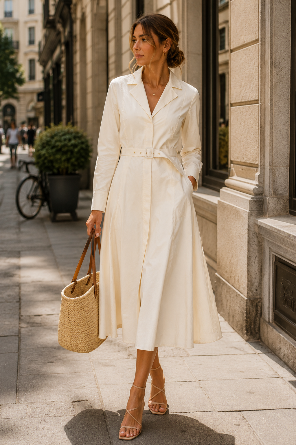 Hemdblusenkleid „Taranto“ Creme