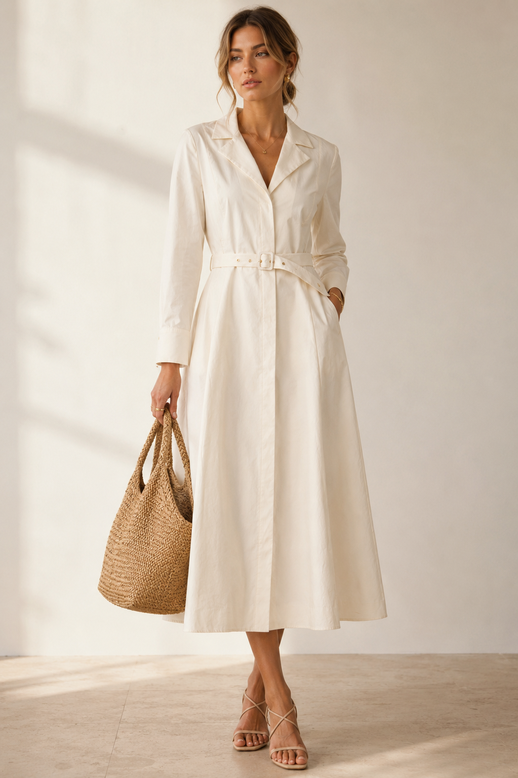Hemdblusenkleid „Taranto“ Creme