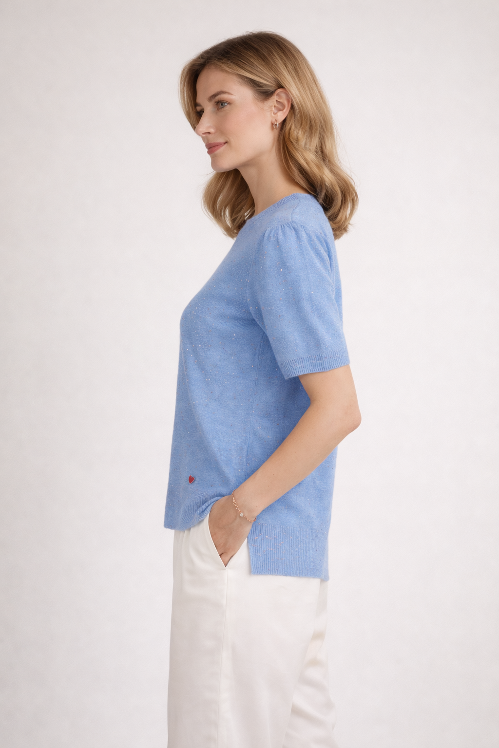 Pullover „Pailletten“ Sky Blue