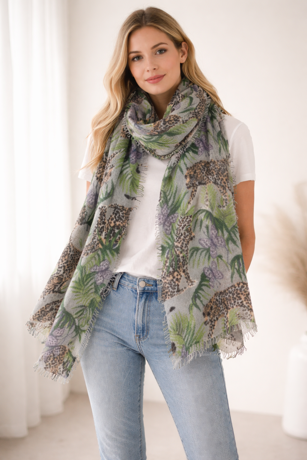 Schal „Wildlife“ Grün | Multicolor