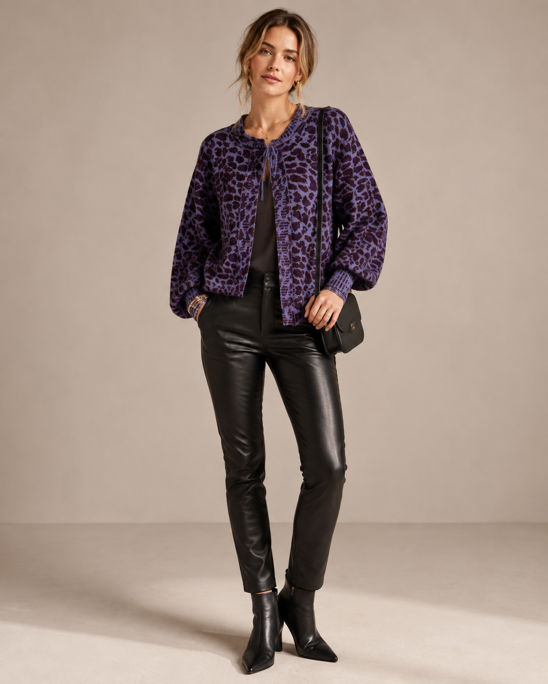 Statement-Strickjacke „Leo“ Lila