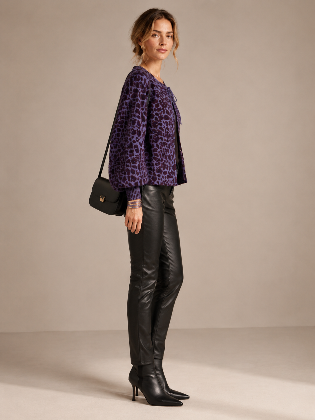 Statement-Strickjacke „Leo“ Lila
