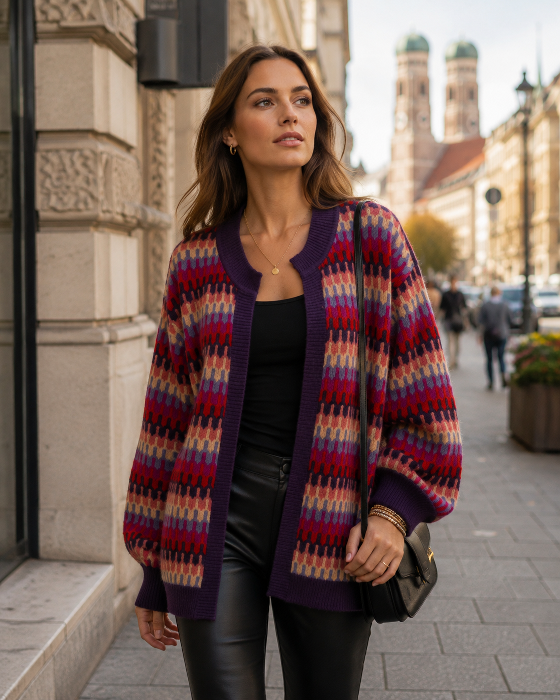 Statement-Strickjacke „Zickzack“ Multicolor
