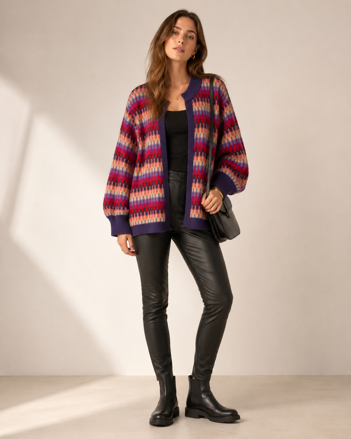 Statement-Strickjacke „Zickzack“ Multicolor
