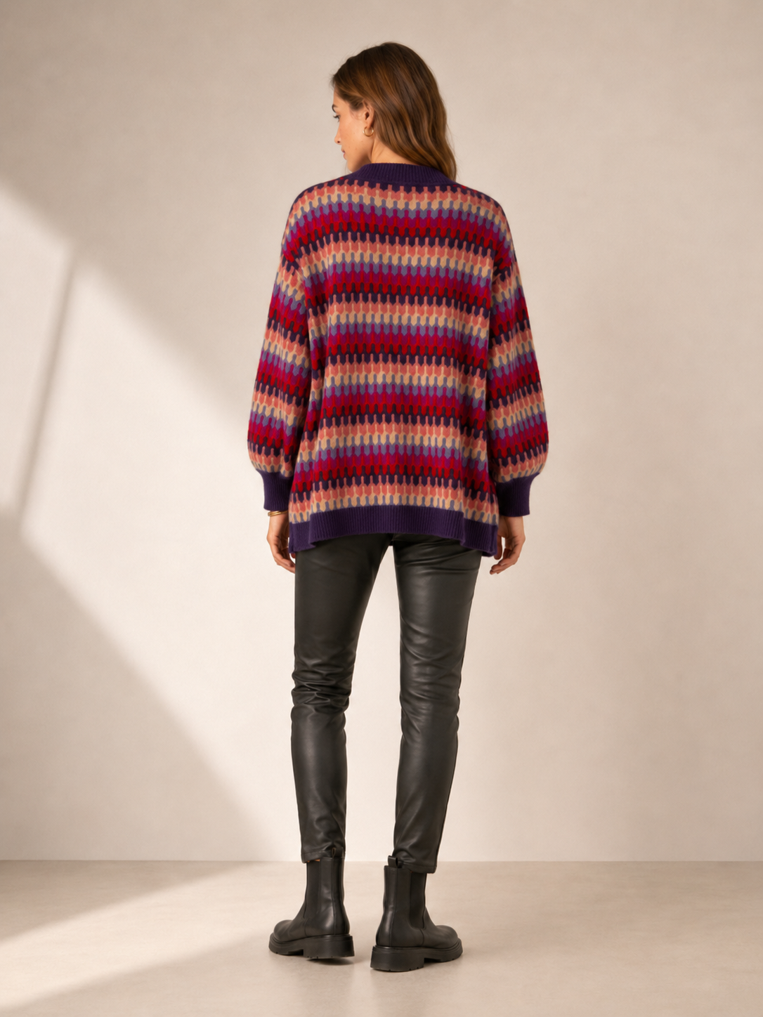 Statement-Strickjacke „Zickzack“ Multicolor