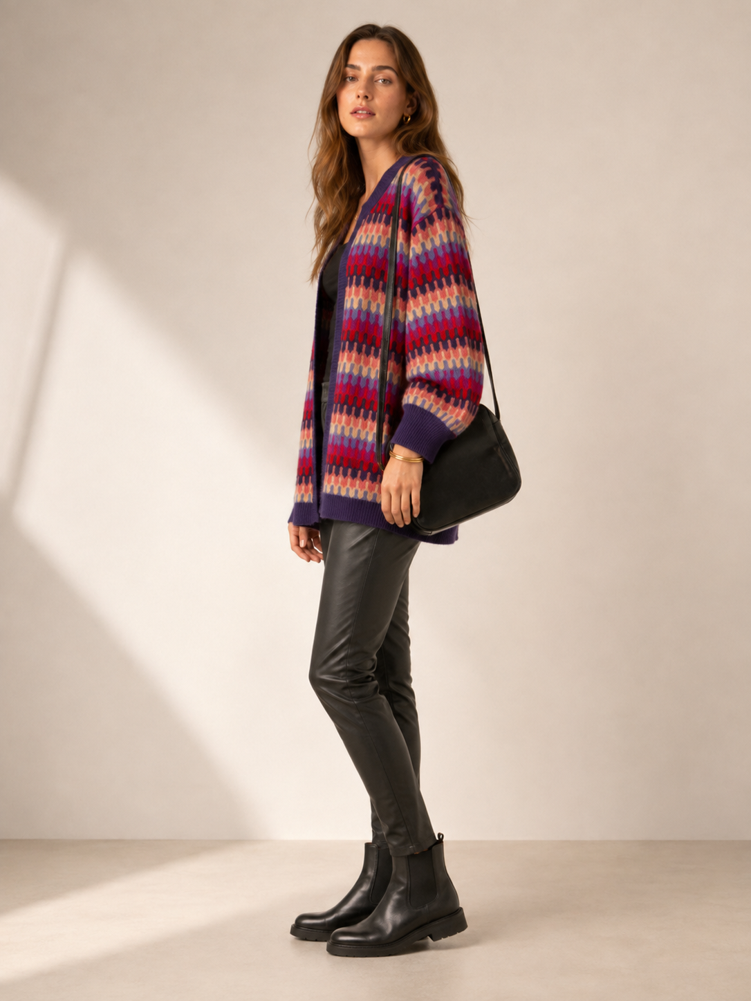 Statement-Strickjacke „Zickzack“ Multicolor
