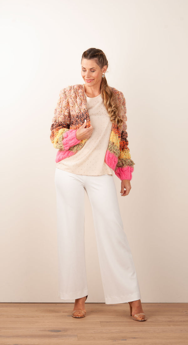 Strickjacke Neonpink | Multicolor