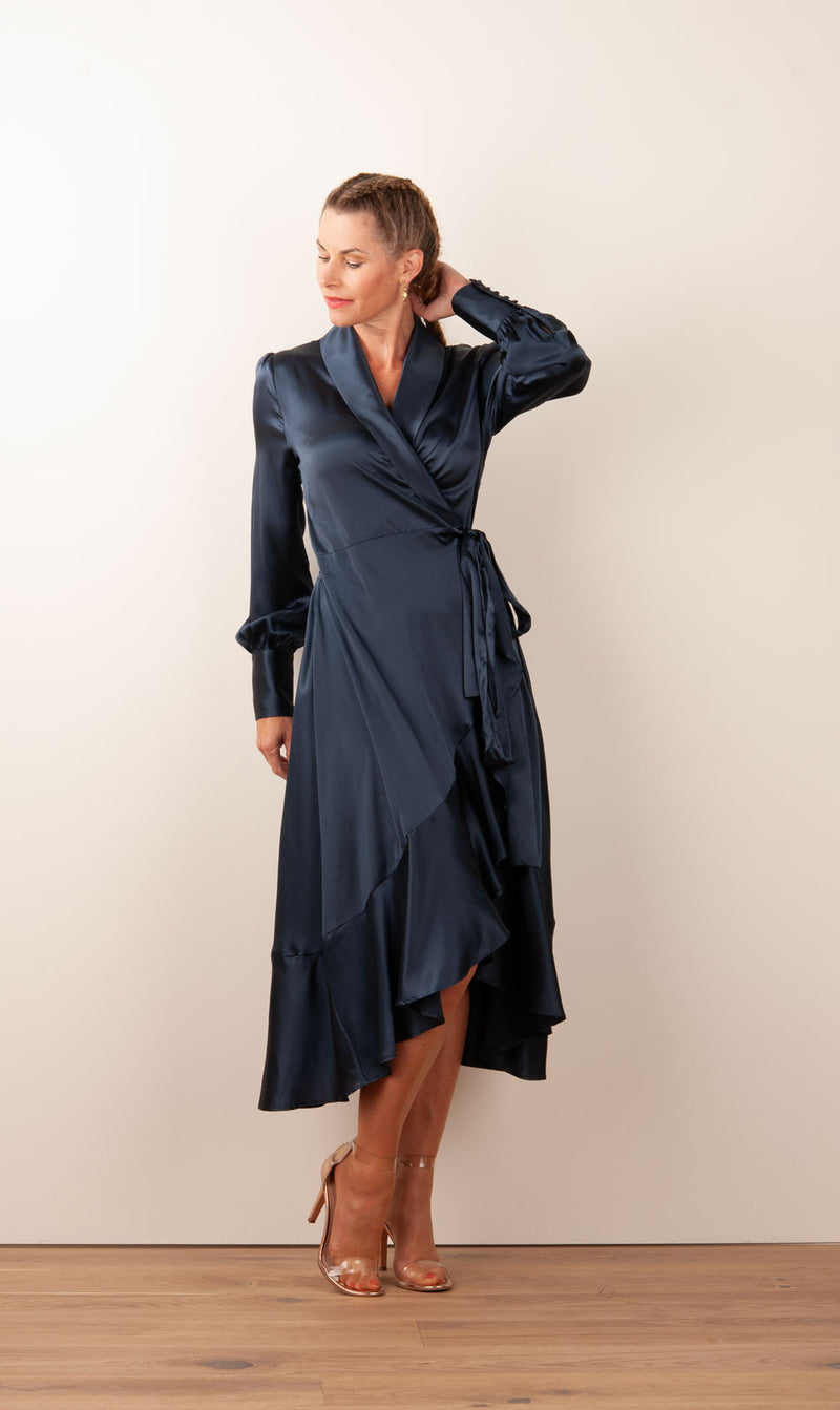 Wickelkleid „Vitah“ Dunkelblau