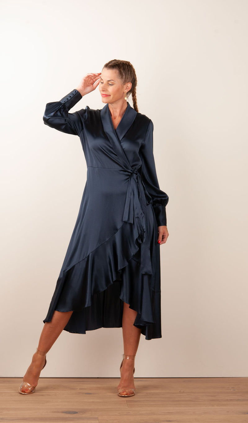 Wickelkleid „Vitah“ Dunkelblau