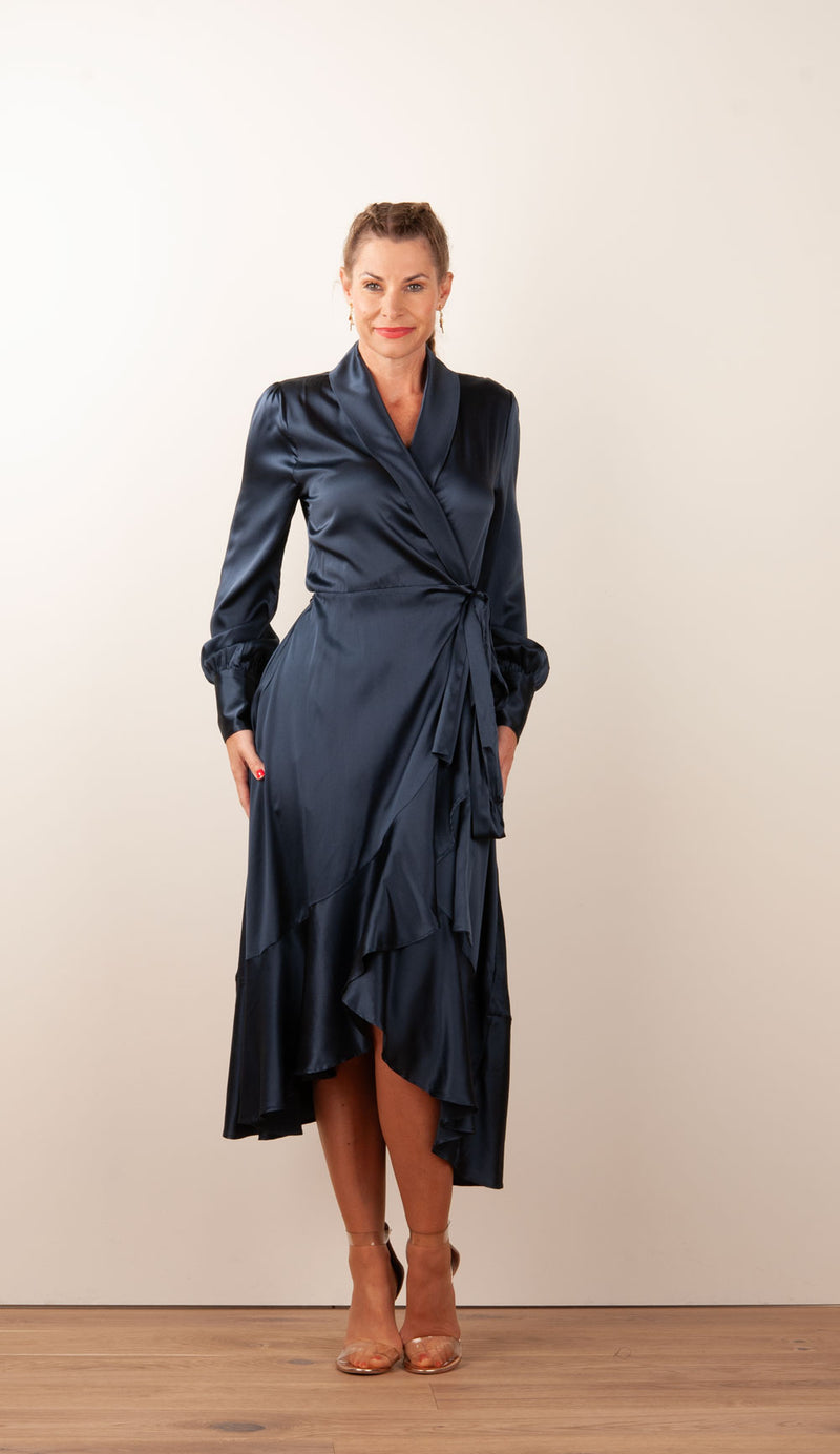 Wickelkleid „Vitah“ Dunkelblau