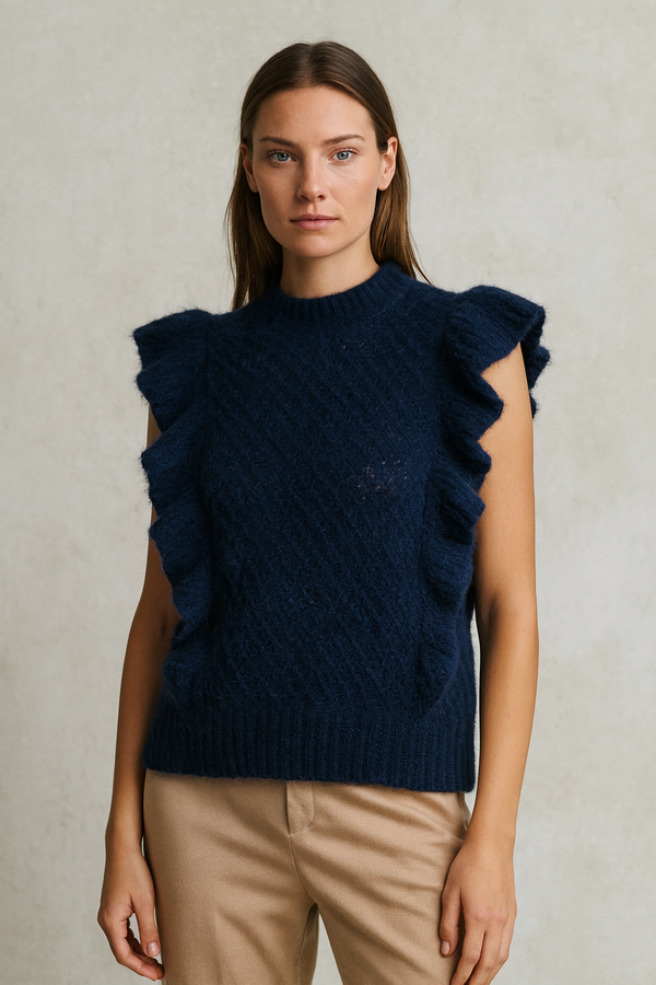 Pullunder „Mitze“ Melange Blau