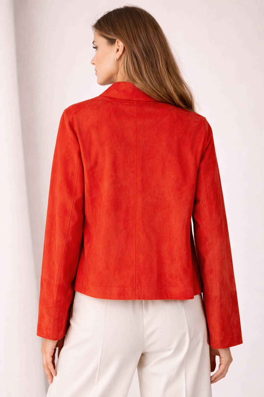 Velourslederjacke-Blazer Fire Red