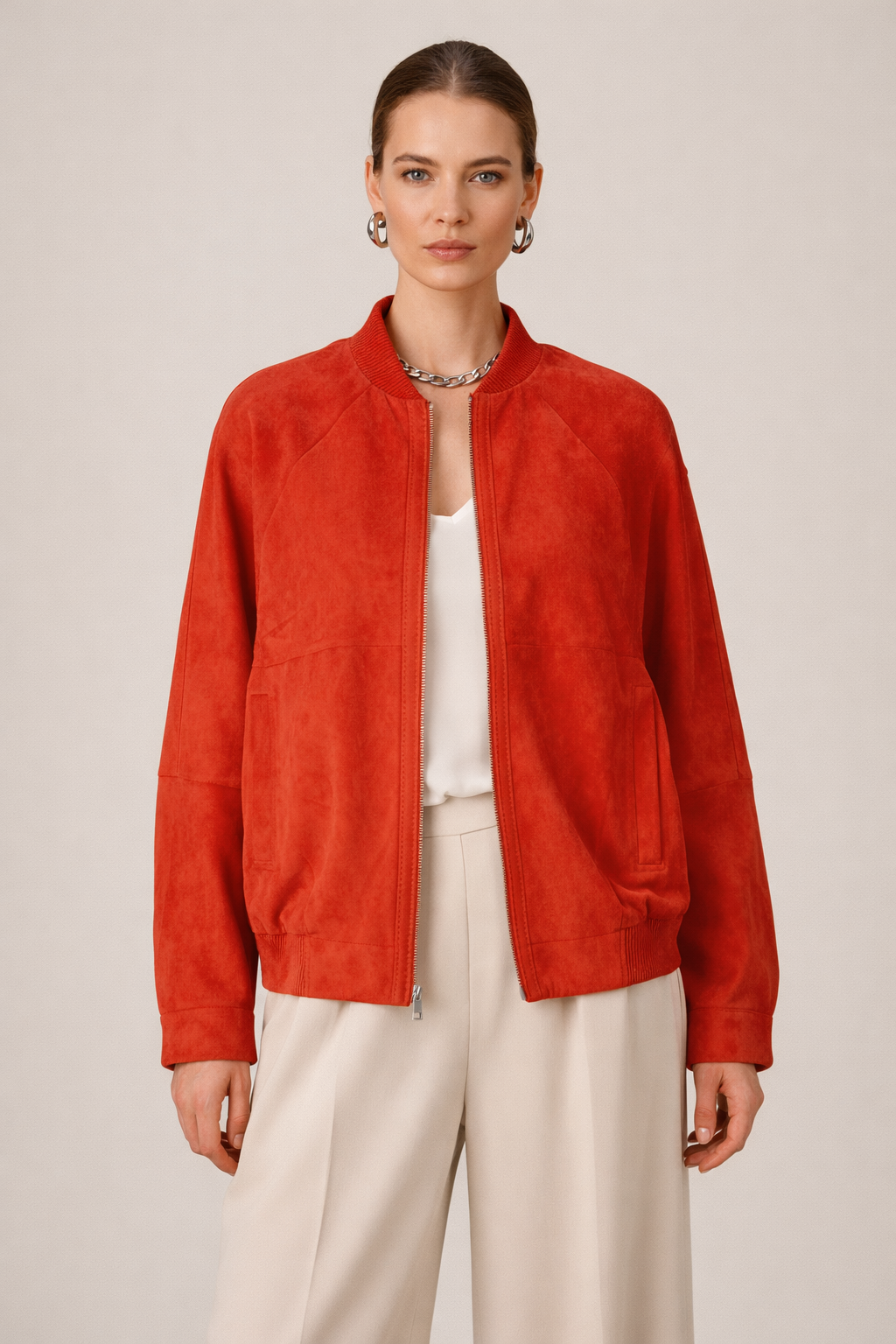 Lederblouson Fire Red