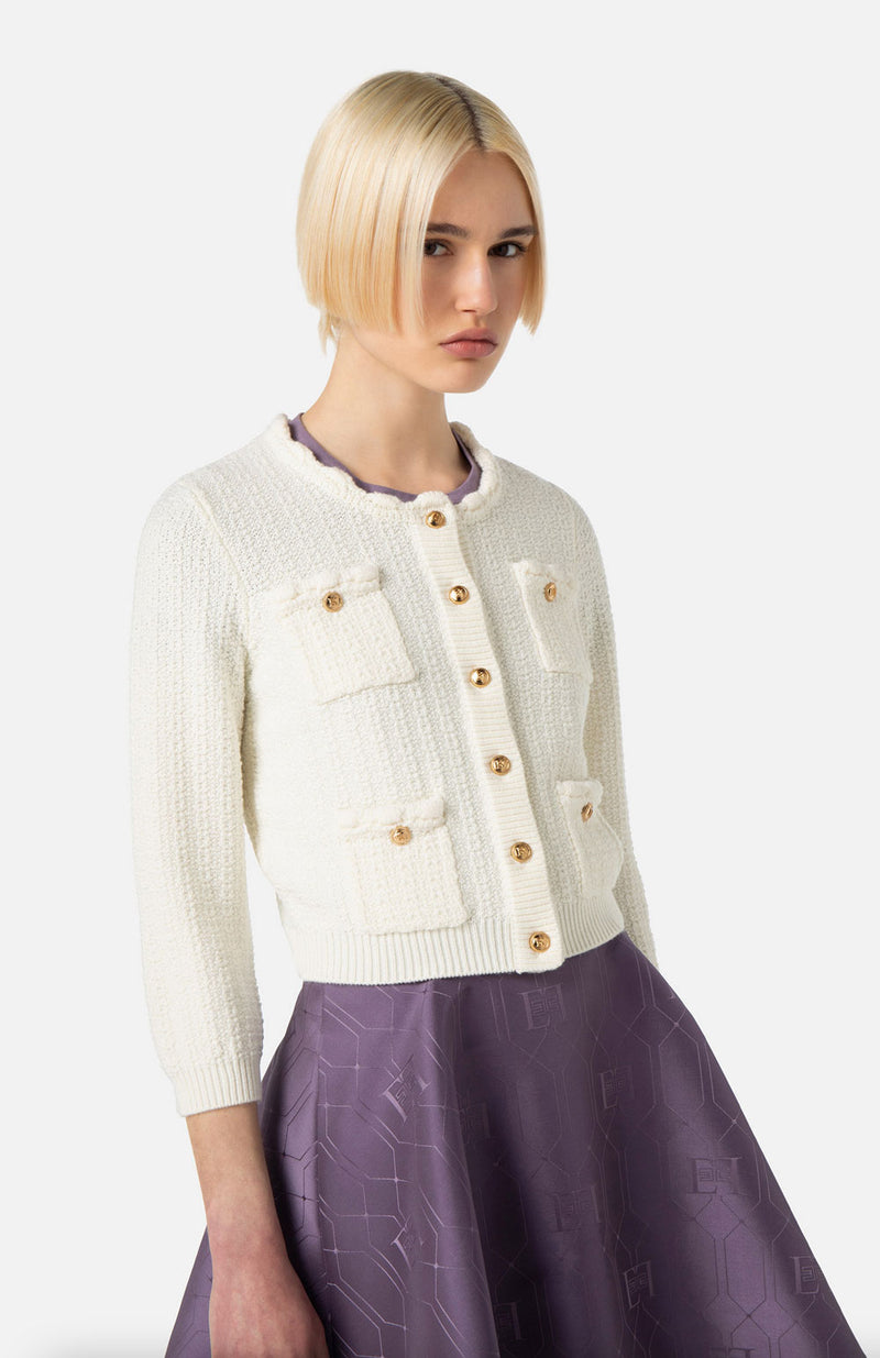 Strickjacke Creme