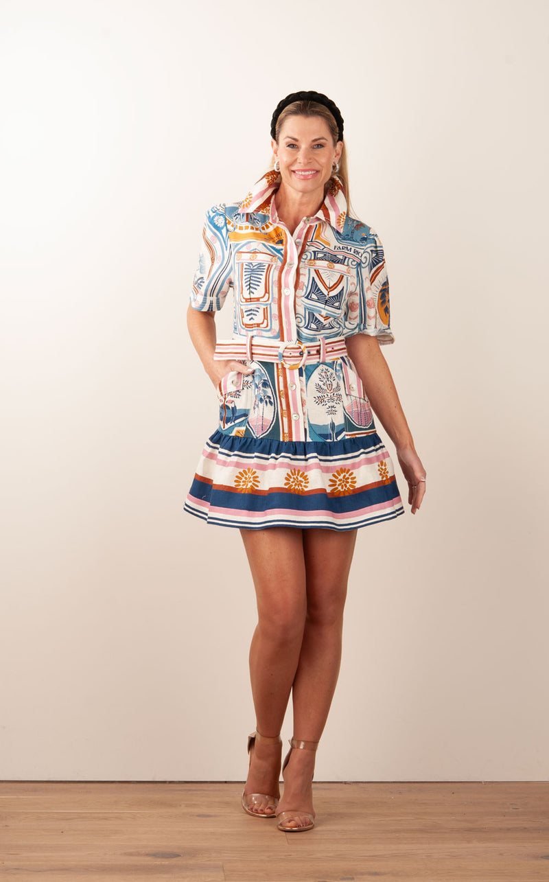 Kleid Creme | Rosa | Multicolor