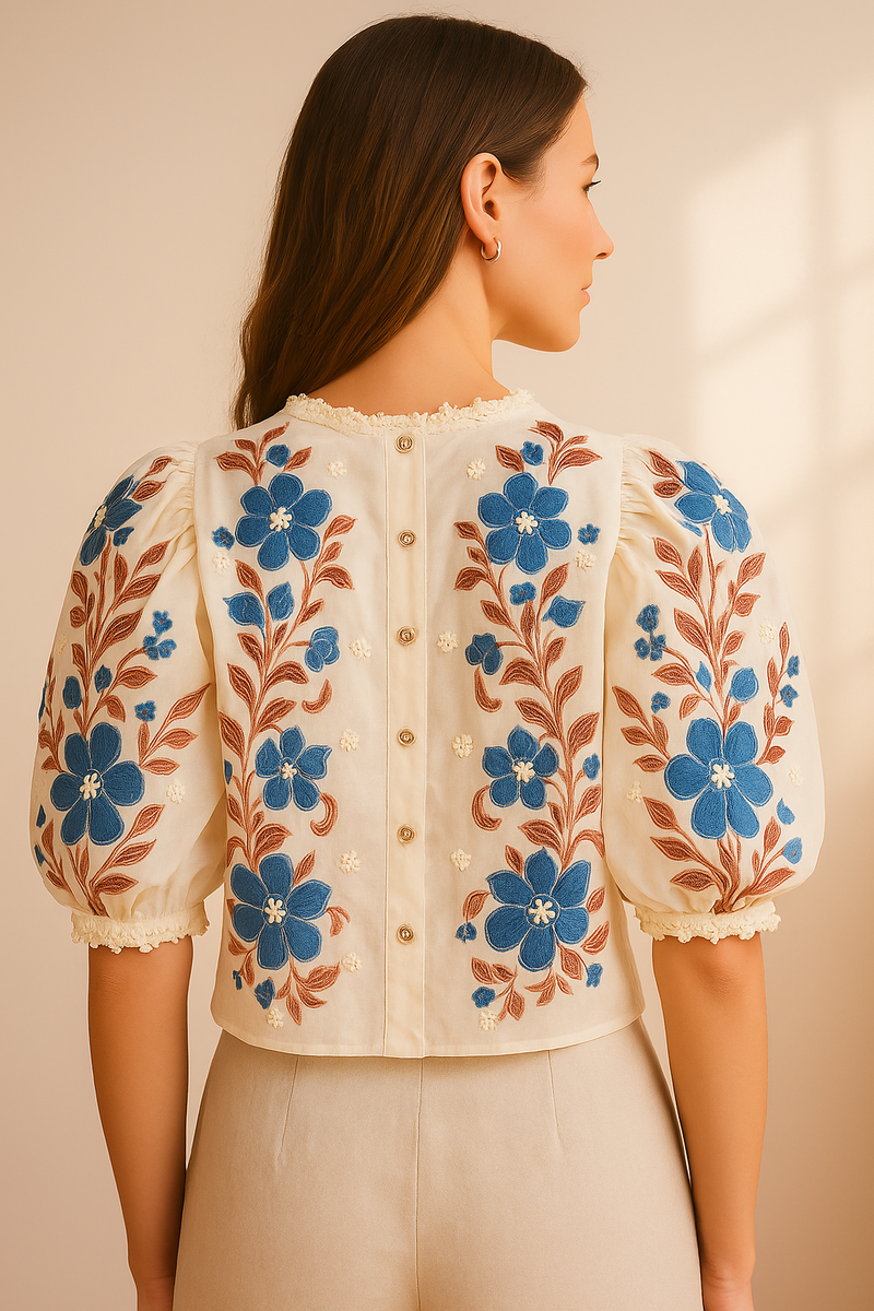 Shirt „Blumen“ Creme | Multicolor