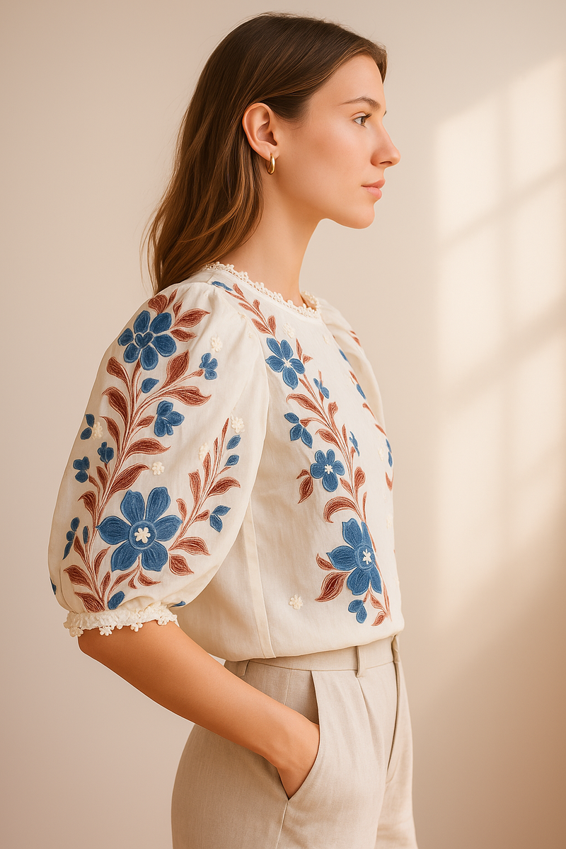 Shirt „Blumen“ Creme | Multicolor