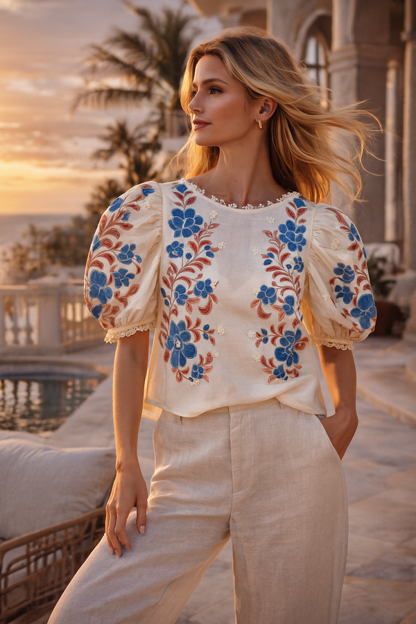 Shirt „Blumen“ Creme | Multicolor