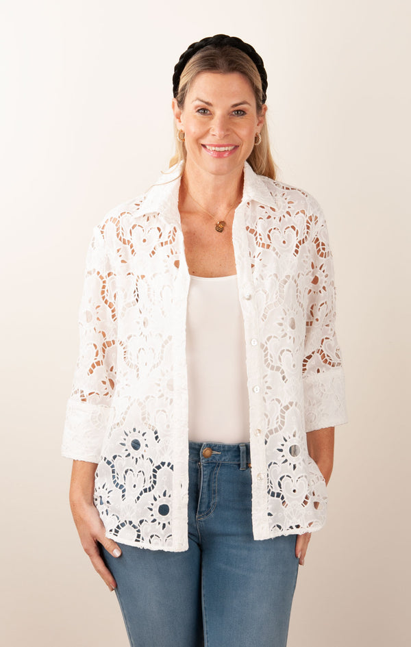 Spitzen Shirt Weiß