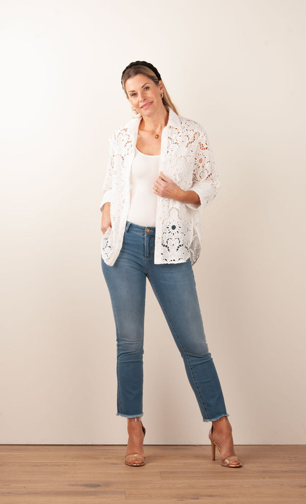 Spitzen Shirt Weiß