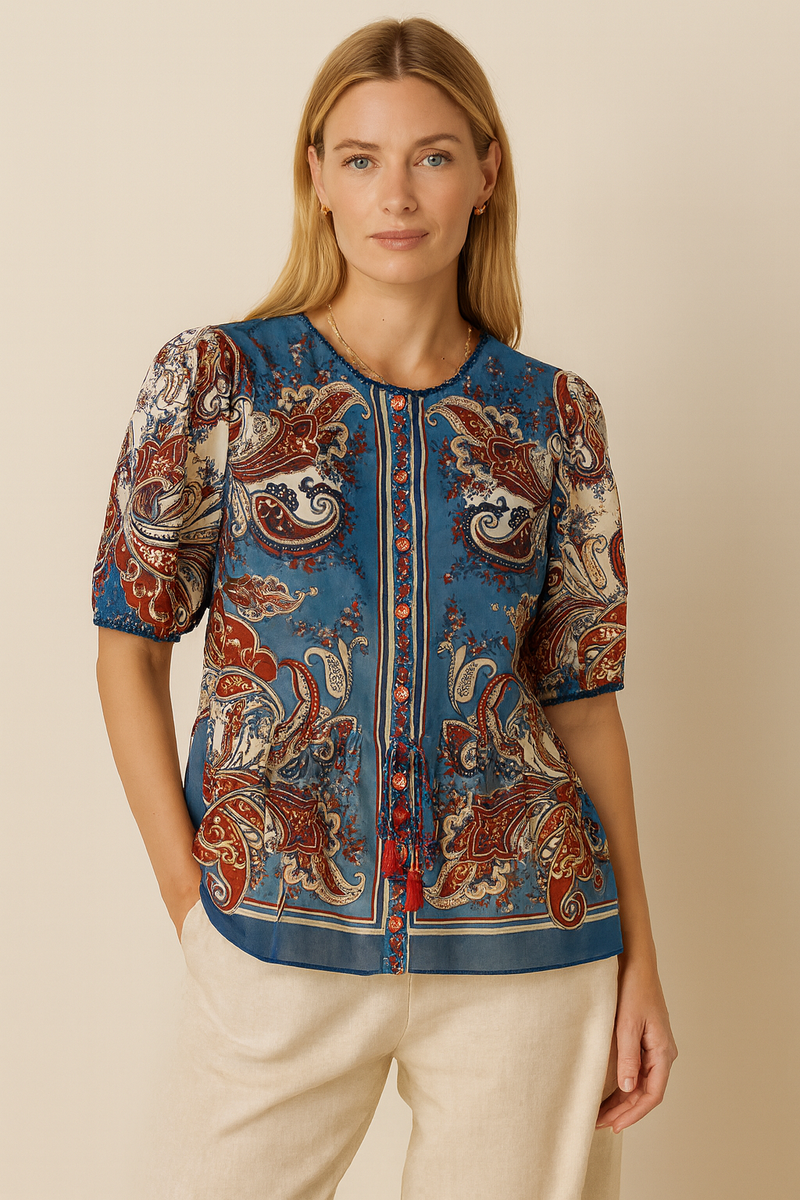 Shirt „Paisley“ Blau | Multicolor