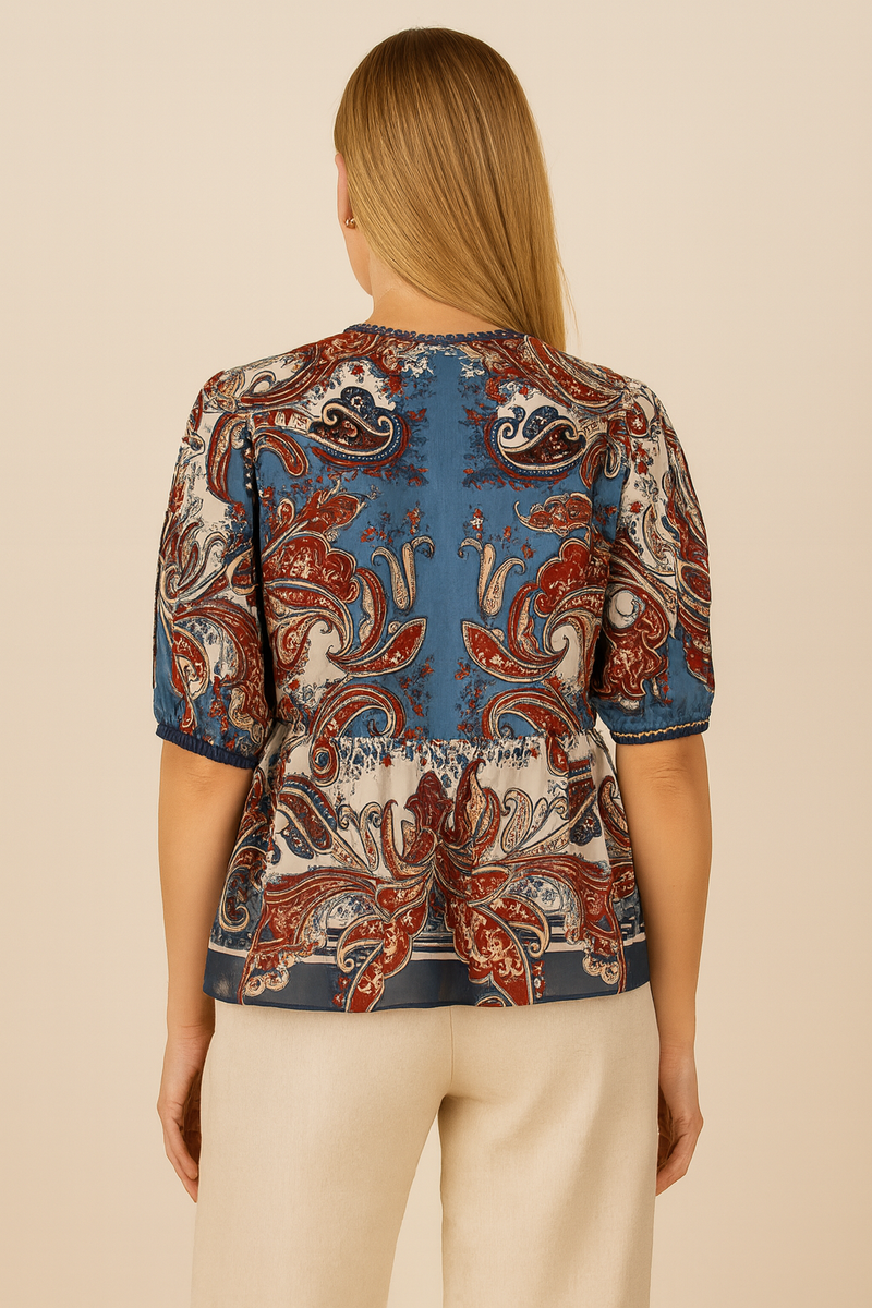 Shirt „Paisley“ Blau | Multicolor