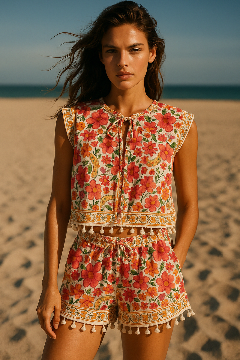 Shirt „Blumen“ Weiß | Multicolor