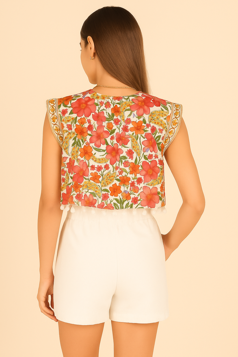 Shirt „Blumen“ Weiß | Multicolor