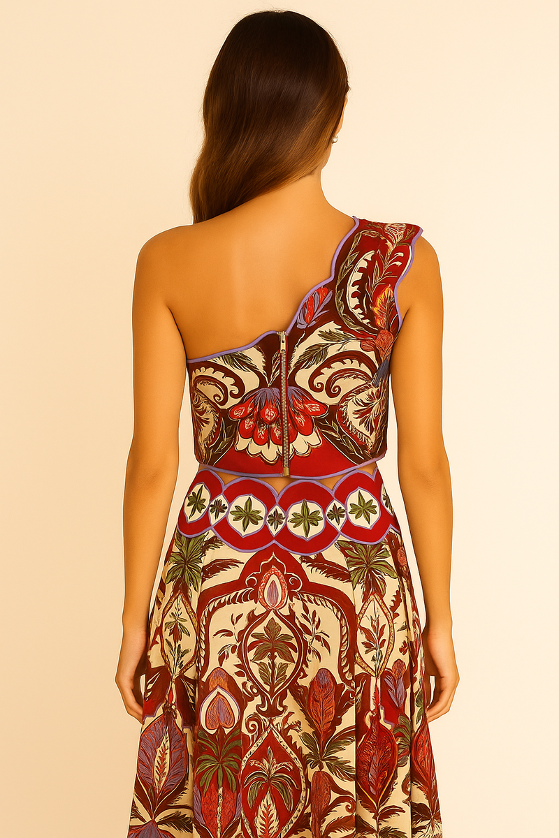 One Shoulder Top Rot | Multicolor