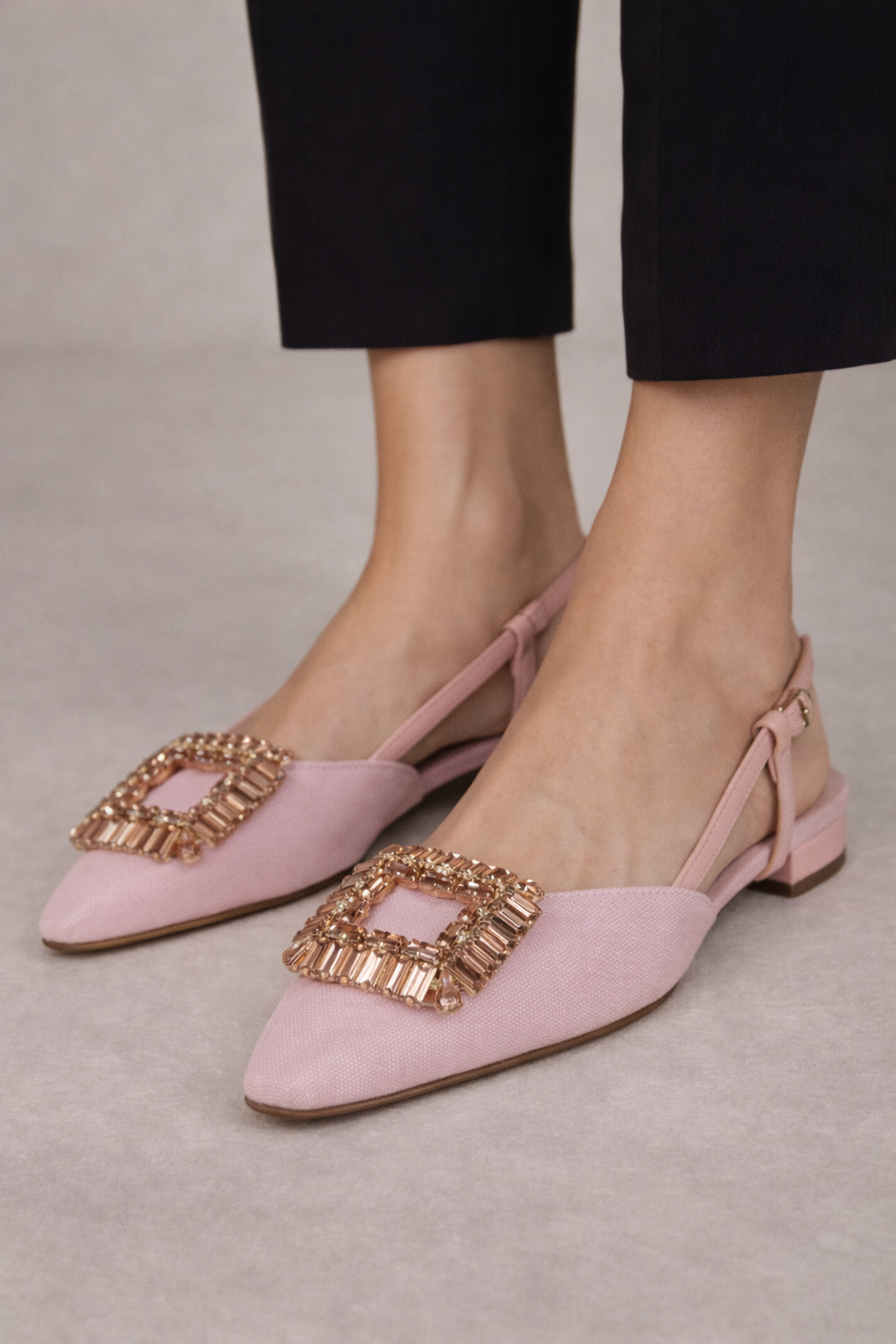 Die Kristall-Slingbacks Rosa