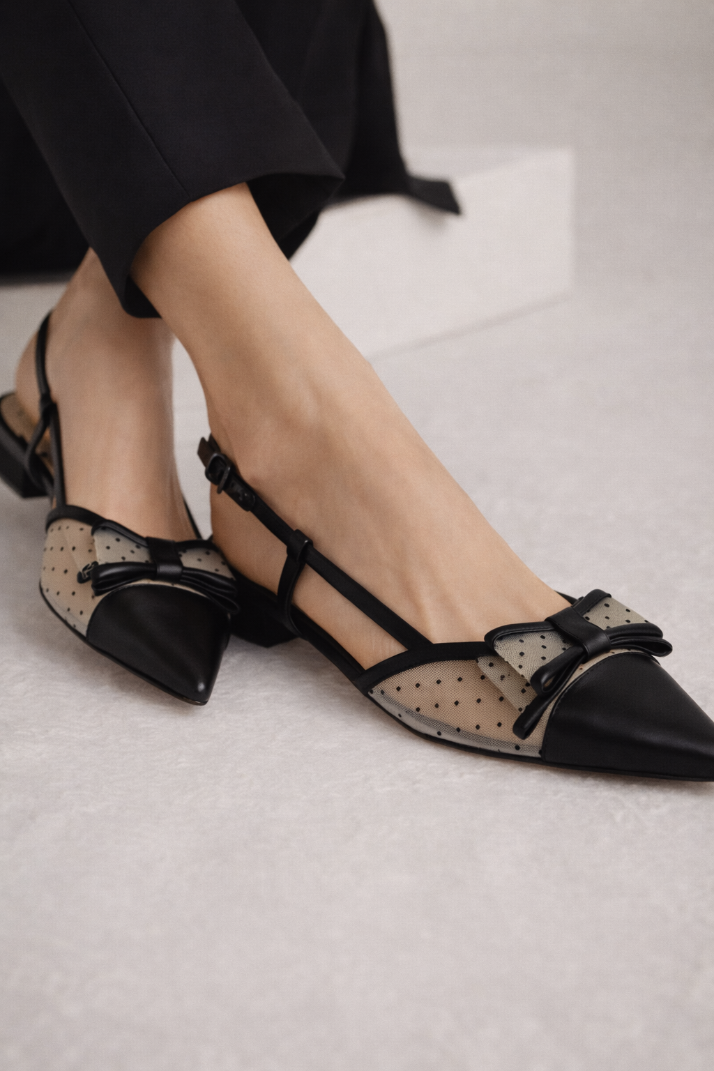 Slingpumps Schwarz | Beige