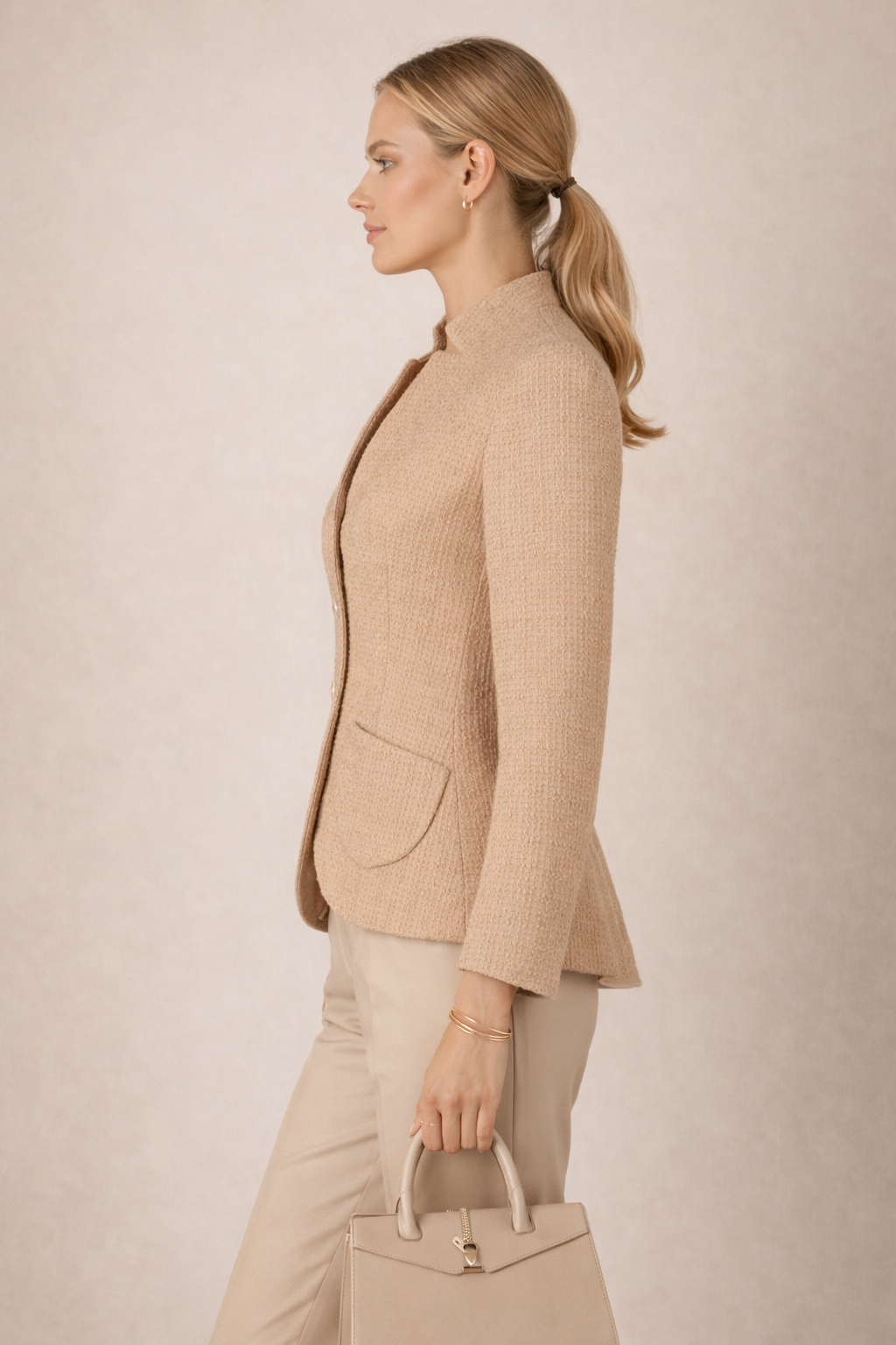 Struktur-Blazer Sand-Beige