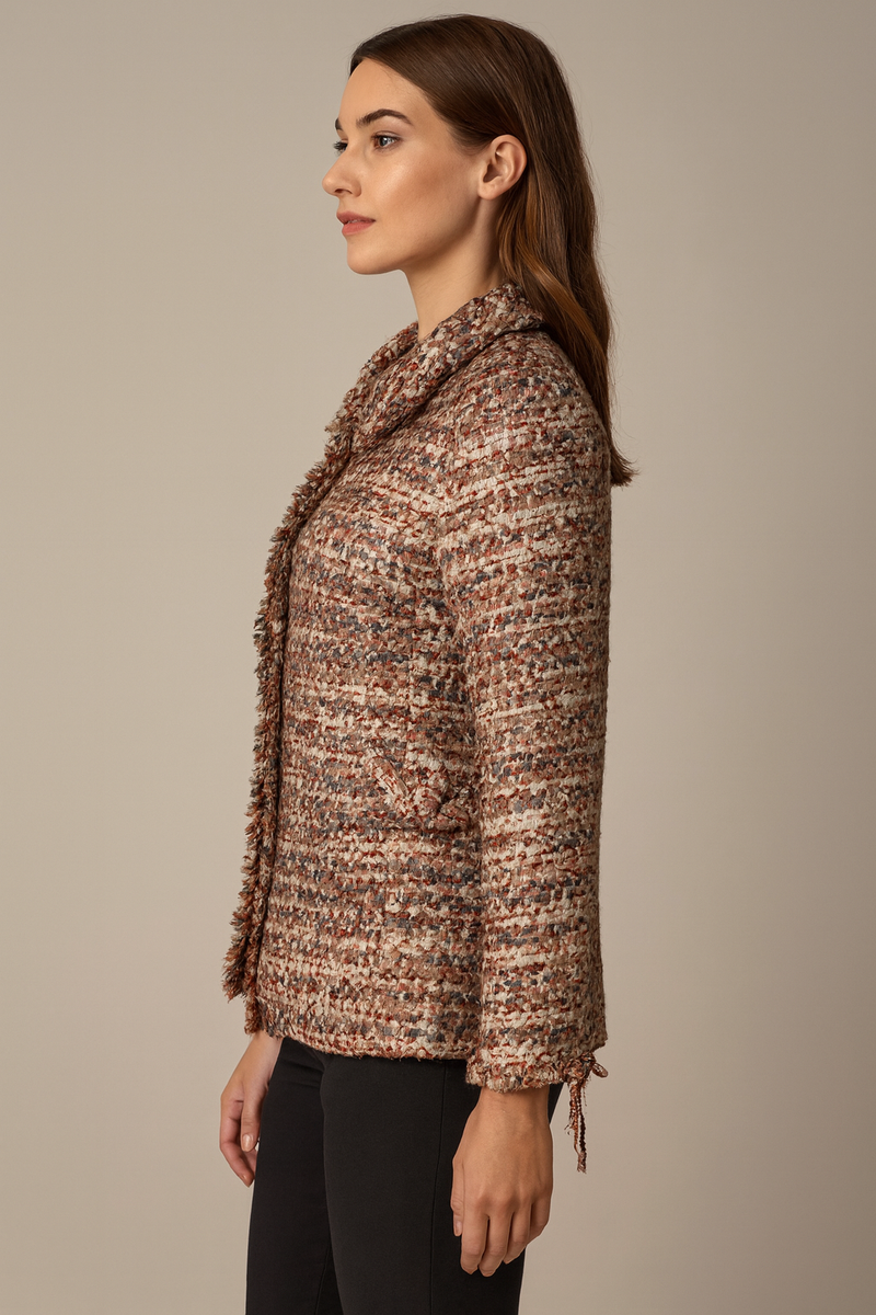 Bouclé Jacke Weiß | Taupe | Grau | Multicolor
