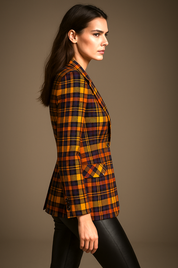 Blazer „Karo“ Gelb | Lila