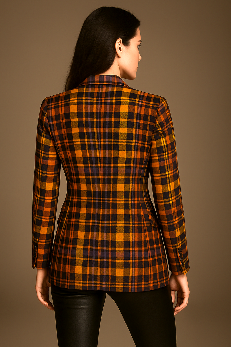 Blazer „Karo“ Gelb | Lila
