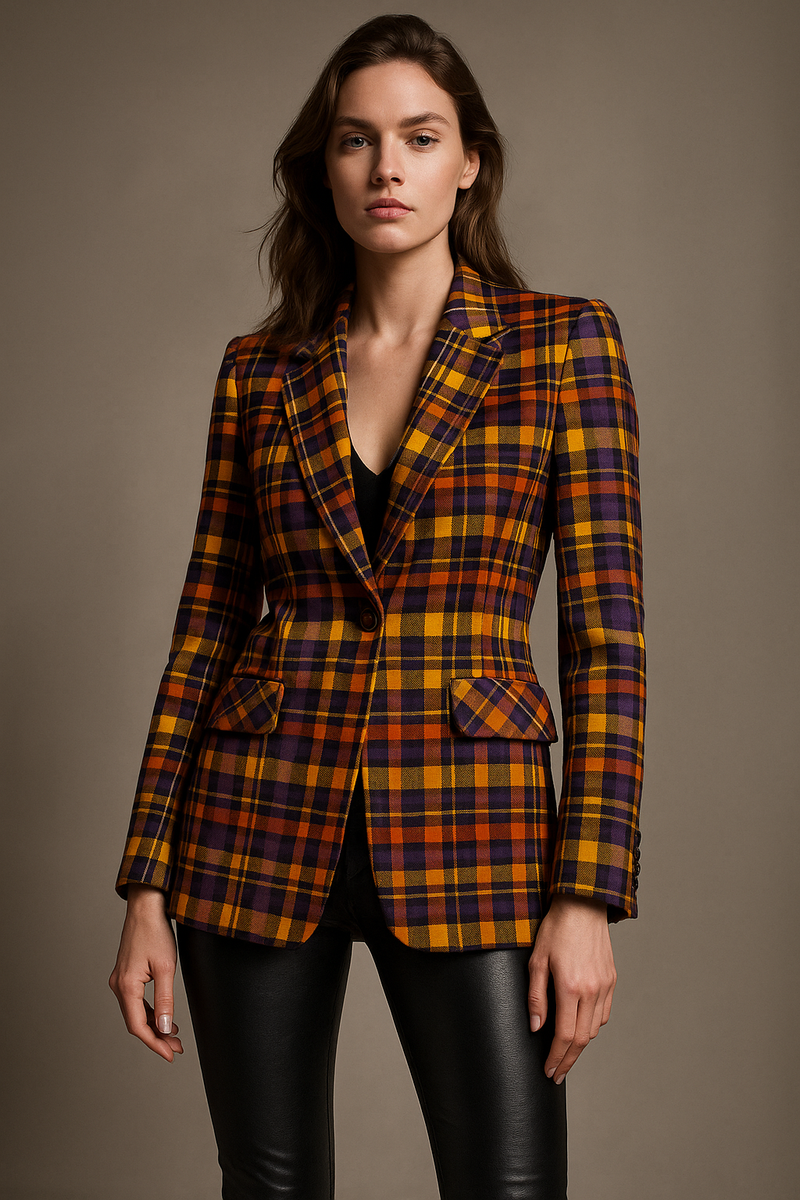 Blazer „Karo“ Gelb | Lila