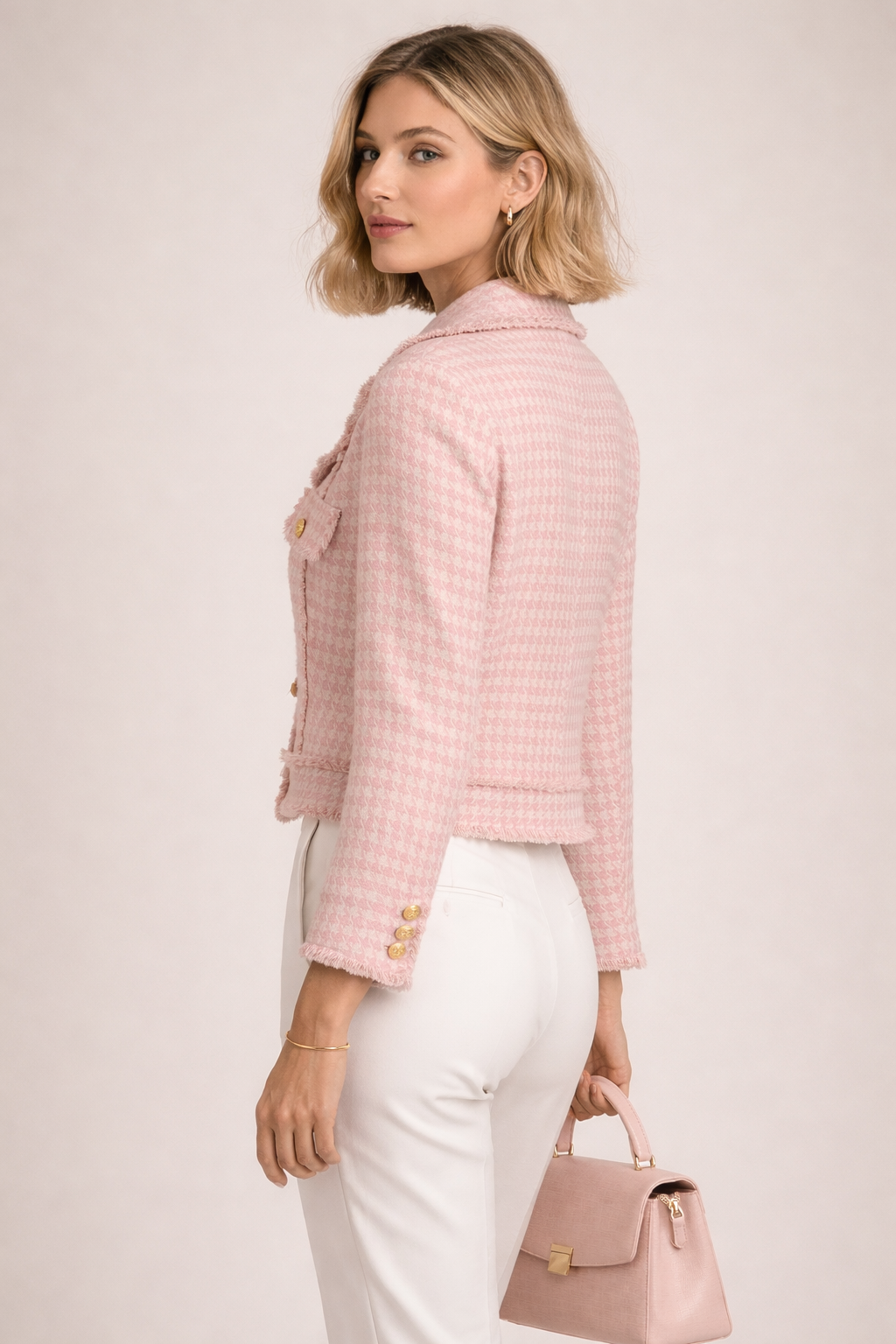 Tweed-Blazer Rosa | Creme