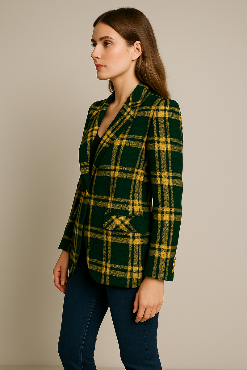 Blazer „Karo“ Grün | Gelb
