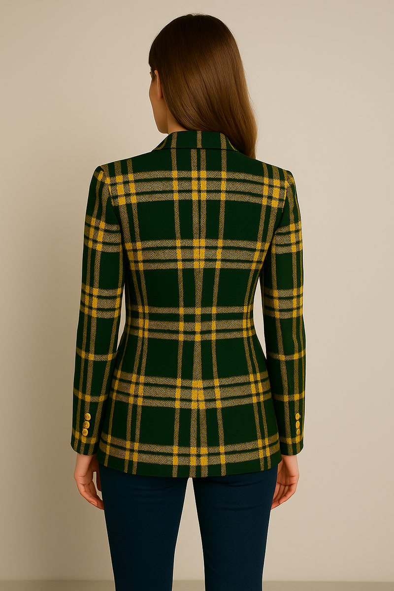 Blazer „Karo“ Grün | Gelb