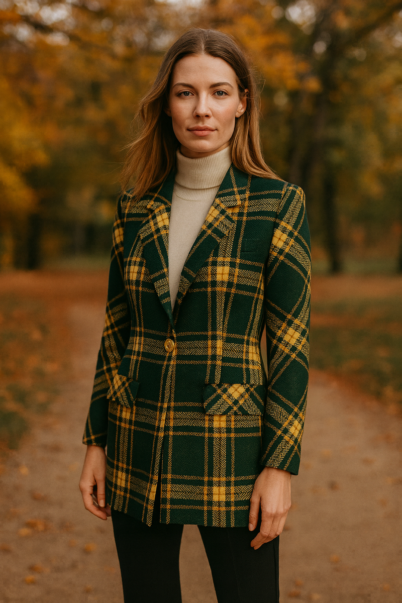 Blazer „Karo“ Grün | Gelb