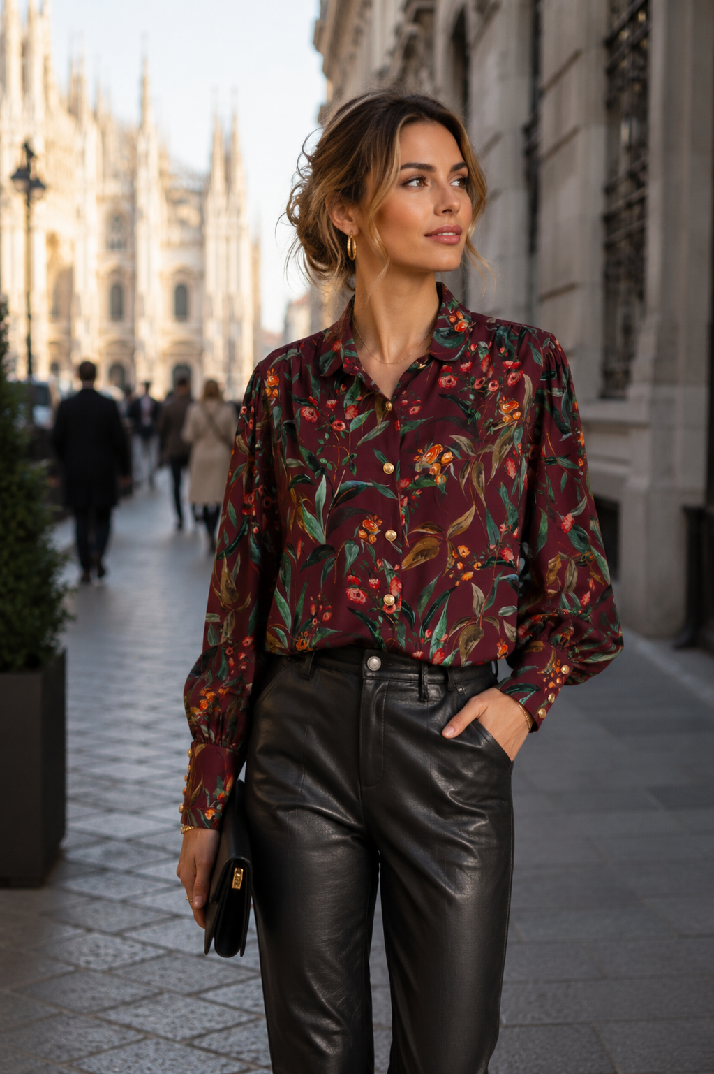 Seidenbluse „Floral“ Barolo | Multicolor