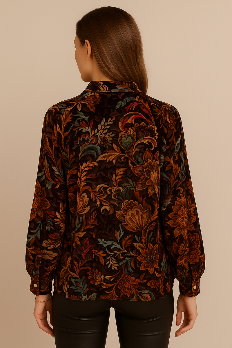 Samt-Ausbrenner Bluse Barolo | Multicolor