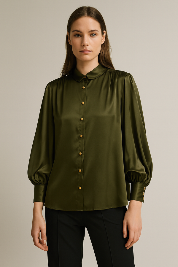 Seiden Bluse Grün