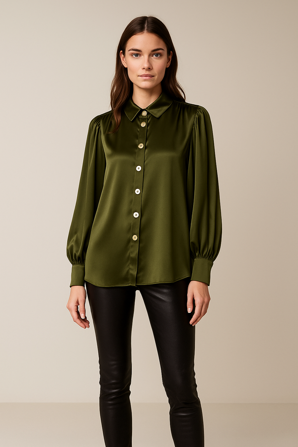 Seiden Bluse Grün